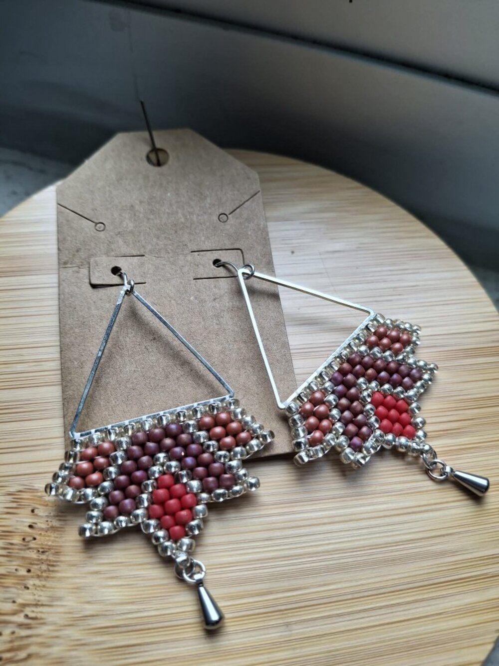 Hand Beaded Lotus Earrings